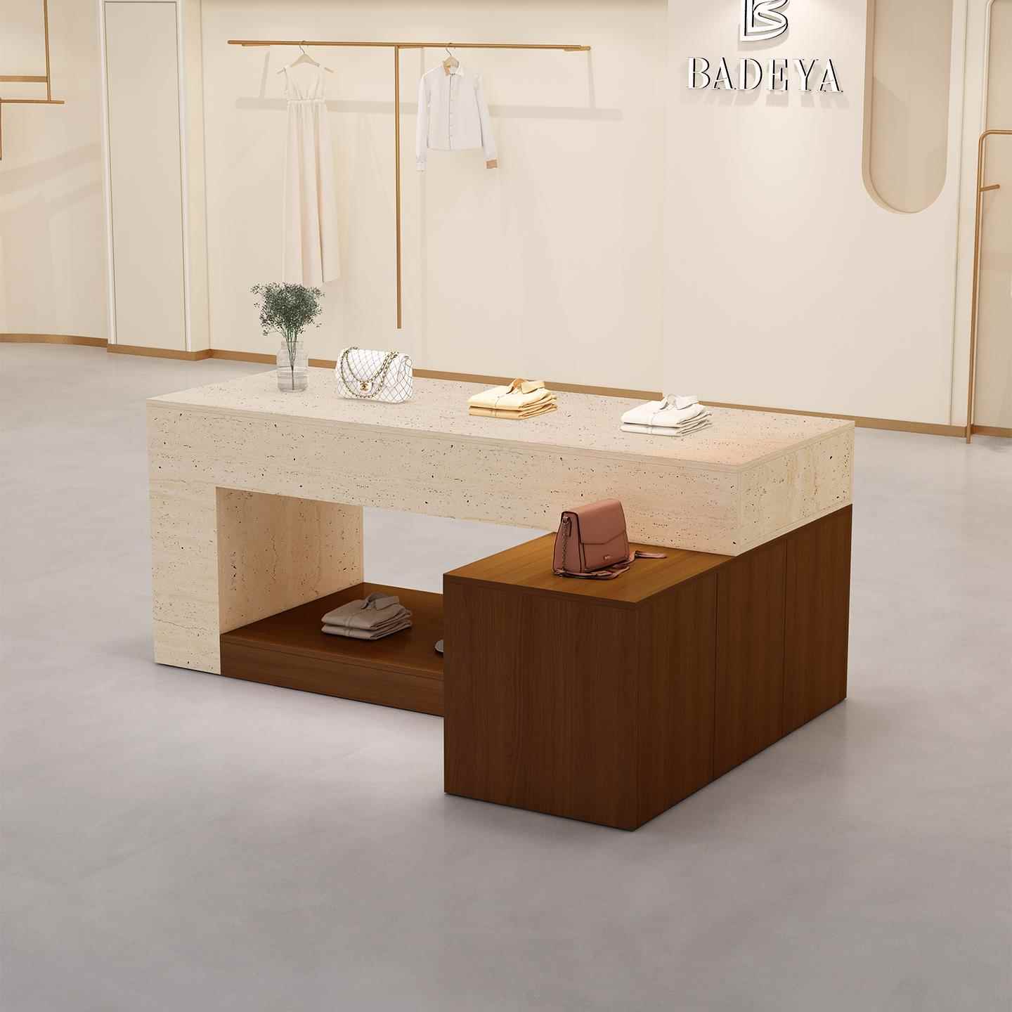 服装店中岛台展示桌鞋包店铺中间摆放流水台商场陈列简约展示柜