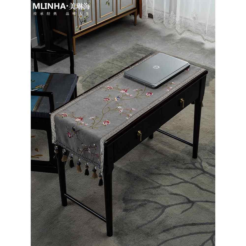 新中国风桌台布套布办公桌书柜绘画桌书写桌布覆古棉麻桌垫套布