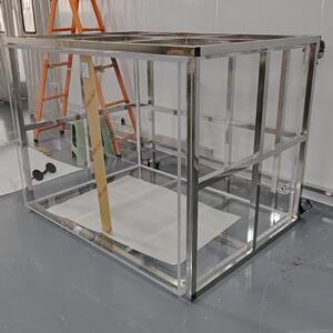 亚克力水箱不锈钢架子 有机玻璃箱体实验箱加工制作