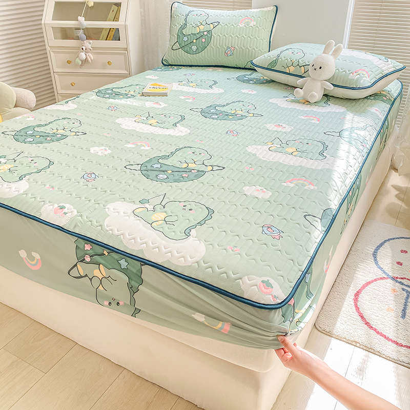 ins小清新床笠款乳胶凉席三件套夏季宿舍折叠单双人软席子可水洗