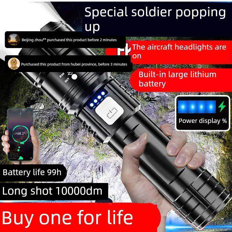 激光特种兵强光手电筒佰星德国进口镭射炮远射灯户外超亮聚光led