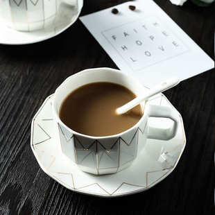 红茶杯碟套具 创意北欧咖啡杯套装 欧式 家用下午茶茶具 简约日式