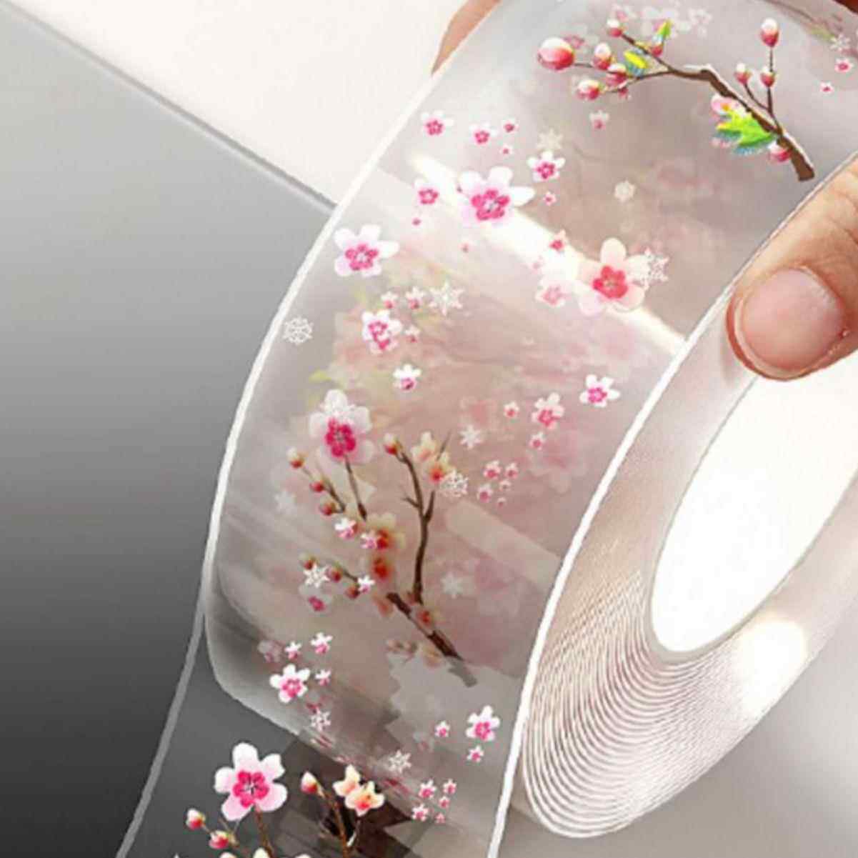 纯透明印花防霉防水胶带缝隙厨房灶台浴室马桶墙角腰线用贴