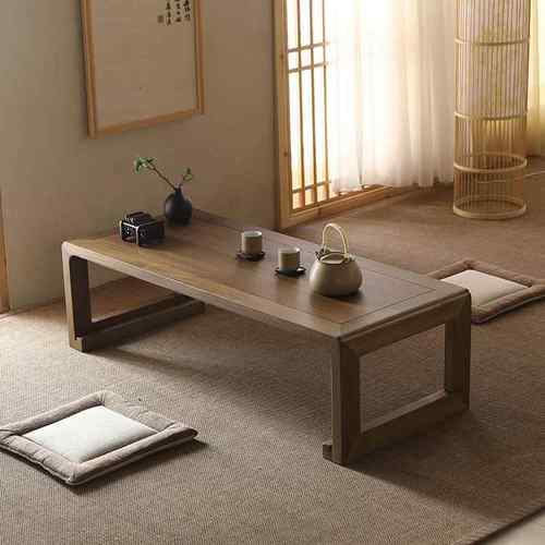 高档老榆木米榻榻中茶几新式实木矮桌禅意炕桌彷古茶式道桌日矮桌