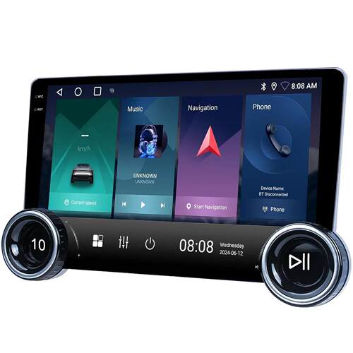跨境10.1寸双旋钮车载安卓导航仪MP5/carplay百变通用机