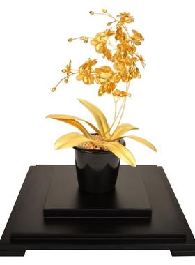 新款金箔兰花件家居品开业乔摆迁生日创意品送饰新人朋友礼结婚礼