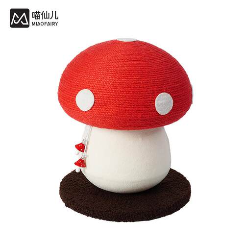 红红蘑菇大猫麻绳宠物智能玩具