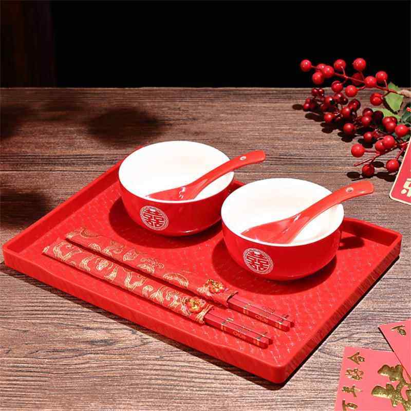 中式结婚喜碗筷套装红色陶瓷餐具碗婚庆用品新婚新人婚礼碗勺筷子,节庆用品/礼品,喜碗/敬茶杯,淘宝优惠券,粉丝福利购,淘宝优惠卷