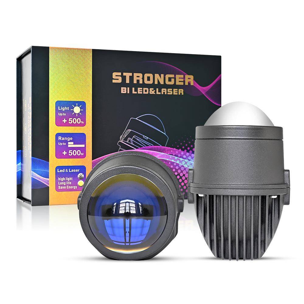 汽车LED雾灯防水 双光透镜三色2寸 2.0Inch白光黄光前雾灯led车灯