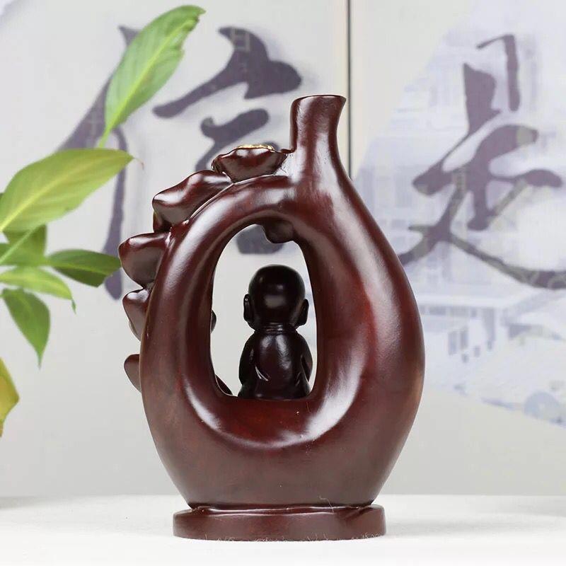 黑檀木和为贵倒流檀香炉红木摆件观赏茶道禅意客厅茶道熏香炉家用