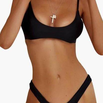 Ladies' backless sports bikini, two swimsuits, teenage