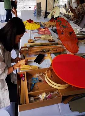 油纸伞diy材料包伞架配套伞骨舞蹈伞演出配件吊顶装饰伞手工制作