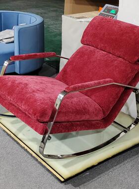 布现代简书约摇摇椅房不锈钢框架羽绒艺设计师躺椅客厅阳台SF2717