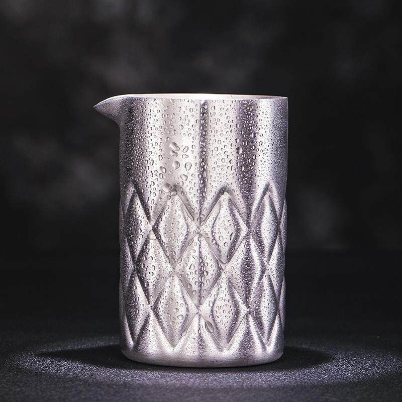 酒吧传奇 304不锈钢磨砂搅拌杯金属欧式调酒杯混合杯Mixing glass