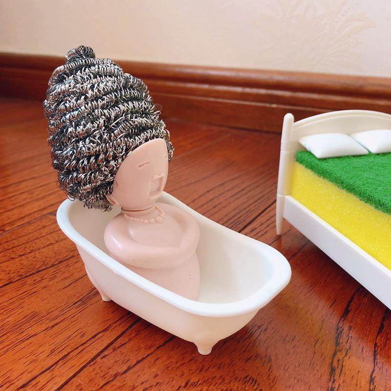 创意贵妇沐浴钢丝球洗碗海绵沥水置物架趣味厨房百洁布海绵收纳盒,厨房/烹饪用具,厨房置物架/置物柜/角架,淘宝优惠券,粉丝福利购,淘宝优惠卷