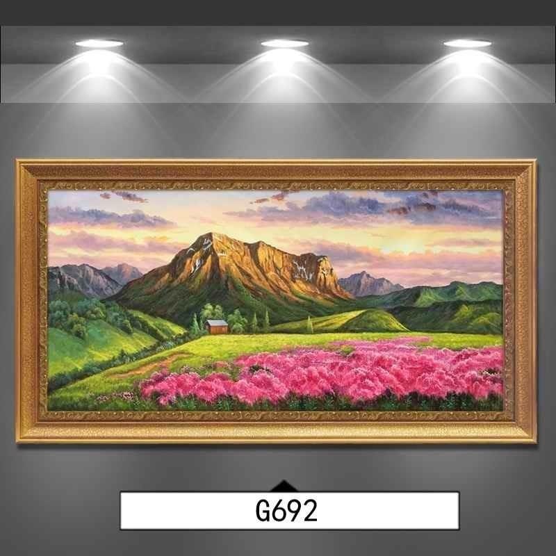熏衣草客厅装饰画沙发背景简欧墙画山水墙面油画餐厅欧式田园风景