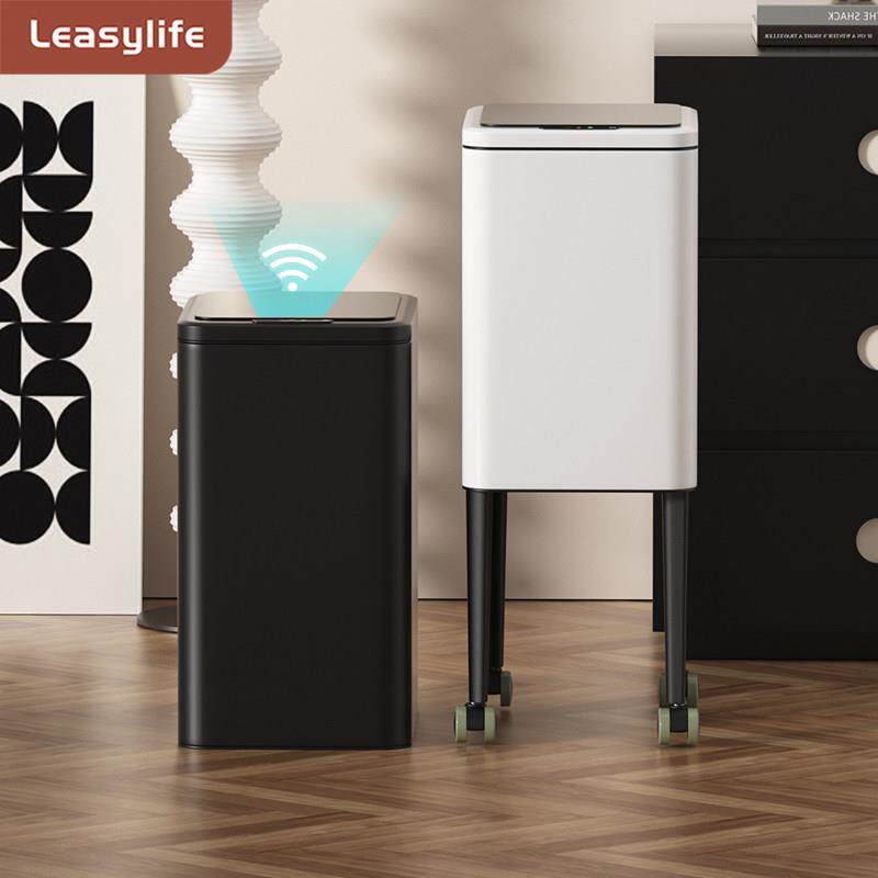 免弯腰智能感应垃圾桶家用厨房窄形高个子移动小尺寸带轮2025新款