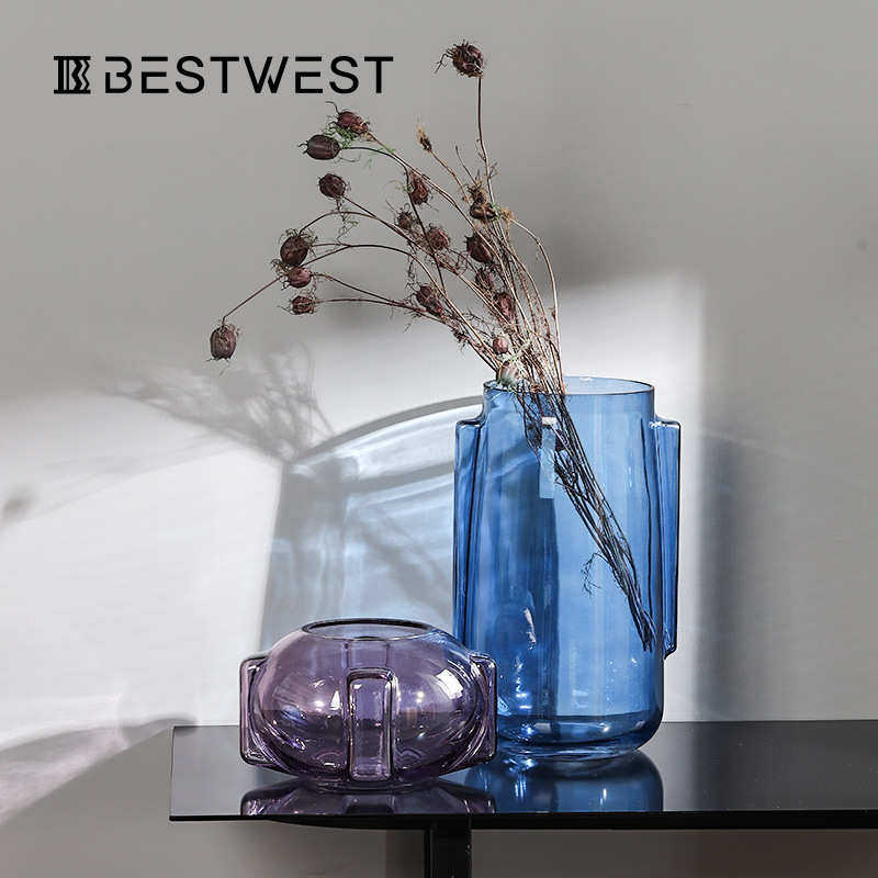 博西家居 轻奢球形玻璃花瓶器皿摆件 家居客厅桌面插花瓶装饰品,家居饰品,装饰摆件,淘宝优惠券,粉丝福利购,淘宝优惠卷