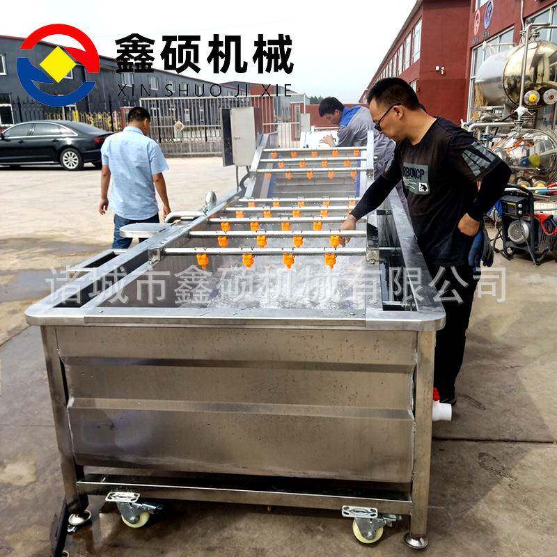 现货供应草莓山楂气泡清洗机苹果清洗机不锈钢喷淋式清洗机设备