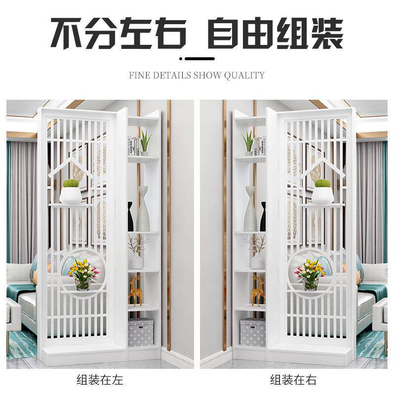 红新中式客厅屏风墙办公简约公室网隔断柜门客代办玄关置物架办公