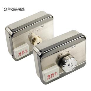 电控锁小区电子门锁家用灵机锁电门禁单双头音静锁刷卡性一刷卡锁