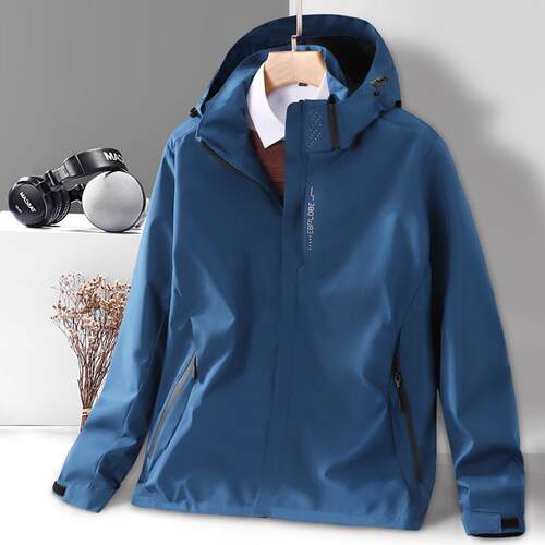 Thin assault jacket for men, outdoor windproof hooded