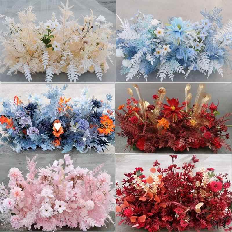 婚庆地排花铁艺网背景板花槽排花配件用品花盆花艺布置挂花仿真花