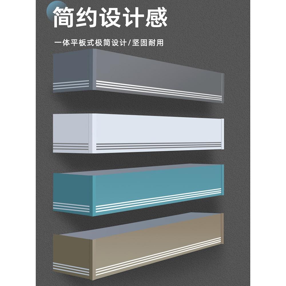 窗帘盒轨道一体挡板成品铝合金明装双轨道滑轮一整套静音窗帘轨道图片