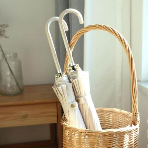 编柳藤编雨伞收纳桶收纳架图纸式收纳726手工织编创意提收纳篮纸