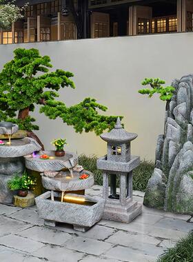 石磨园流水摆件循环水2348流水造地景观招财落假山喷泉鱼庭池院花