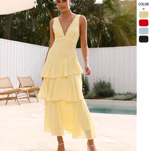 Cake skirt children's sleeveless collar dress