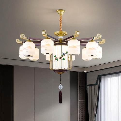 新中式客厅吊灯2024新款创意餐厅灯禅意茶室包厢酒店饭店商用灯具