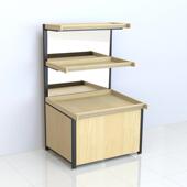 生果蔬店货架带镜果子果货架展示架多层钢水木水果摆台架水645鲜