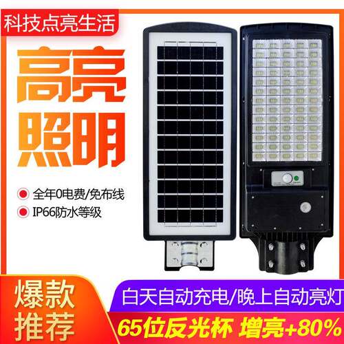 新款一体化路灯家用户外庭院灯智能光控人体感应道路照明灯