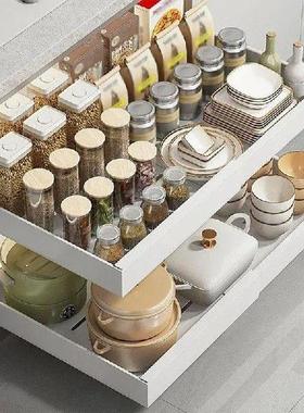 Scalable Pull-out Kitchen Storage Rack with Slide Rails