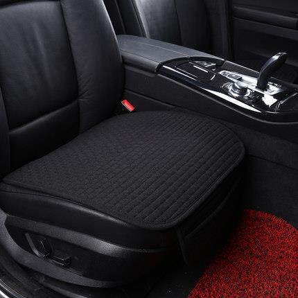 四季通用免绑座垫 新款无靠背汽车坐垫三件套 亚麻坐垫小三件单片