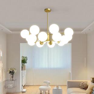 客厅led吊灯金色轻奢北欧简约现代餐厅卧室灯具分子灯魔豆吊灯