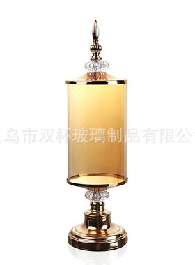 创意欧式复古镂空花边玻璃家居玄关茶几电视柜金属装饰品摆件