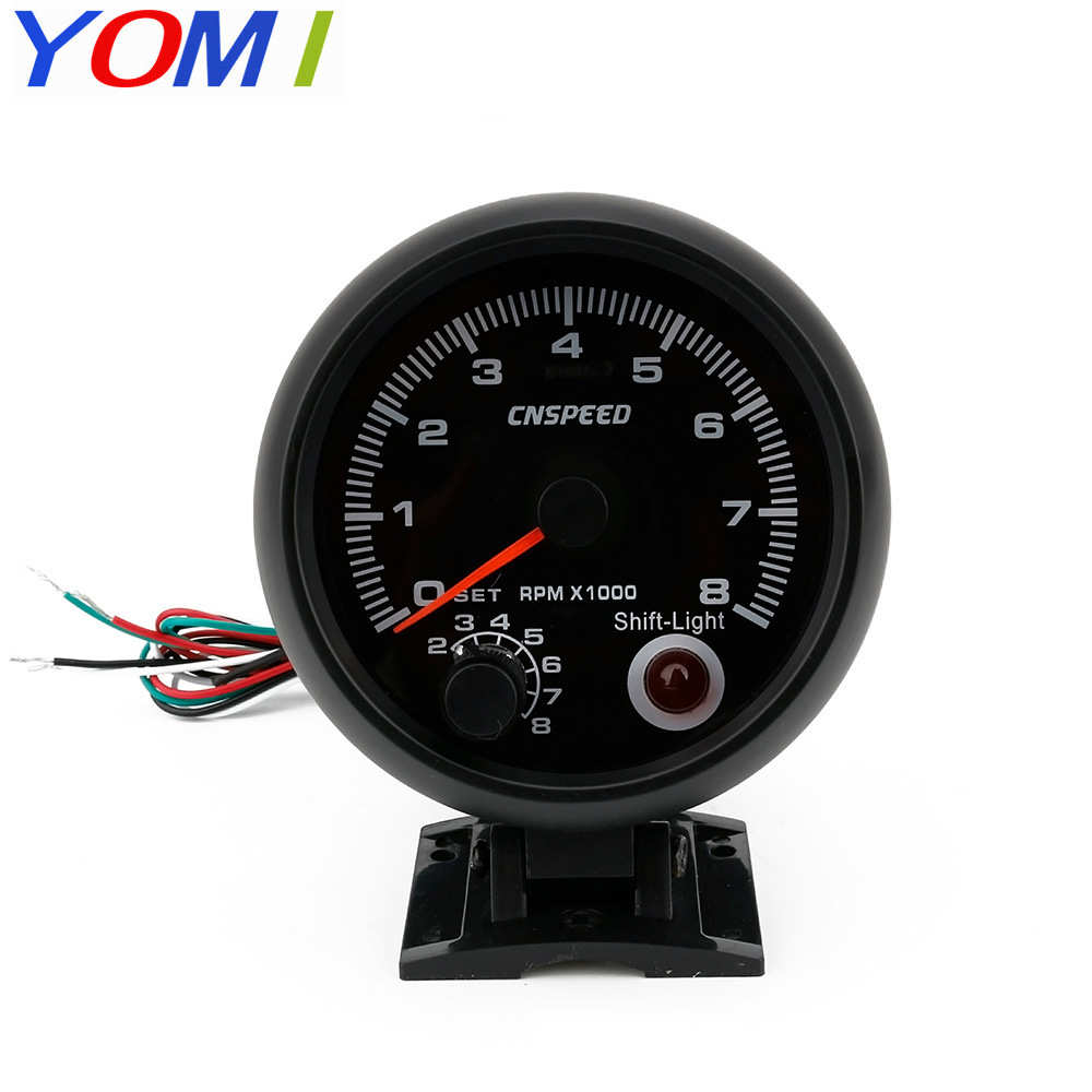 厂家直销汽车仪表 3.75英寸通用12V黑面蓝光LED显示转速表0-8RPM