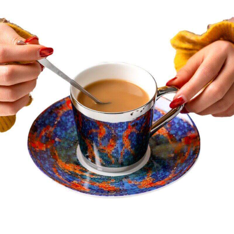 多面倒影咖啡杯镜面杯网红反射个性创意简约花茶杯