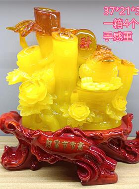 财富节节高 招财富贵竹子 树脂工艺品摆件风水 开业家居装饰礼品