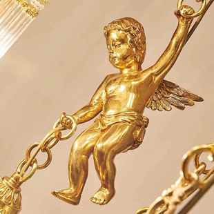 11111法式 水晶吊灯餐吊灯全铜楼使梯旋转灯西洋天长梯吊灯墅楼间