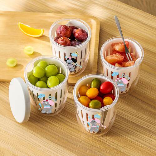 Portable Fruit Freshness Box - Double Layer Drainage with Fo