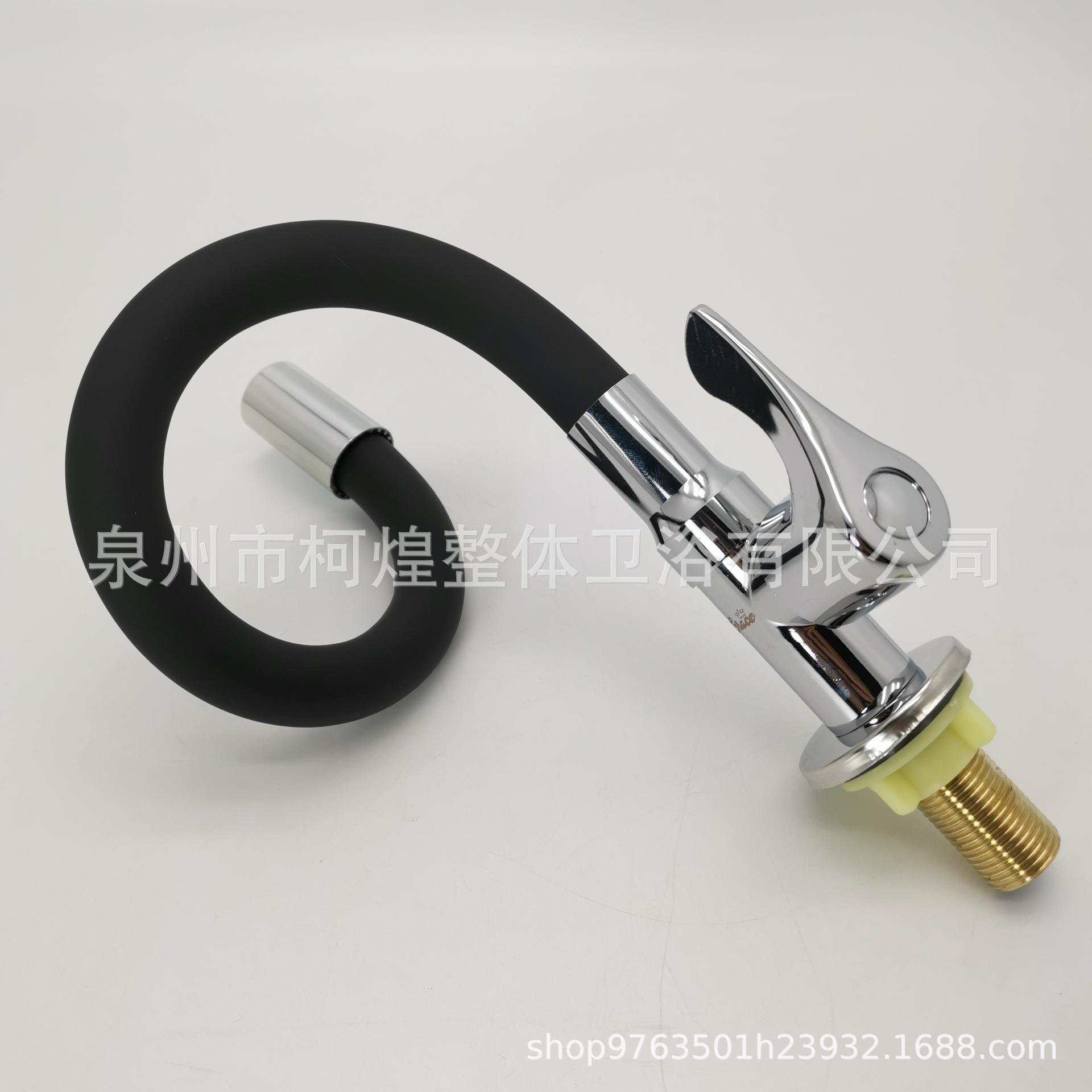 新款直销扳手式电镀单冷菜盆彩色黑色万向管单水龙头现代简约立式
