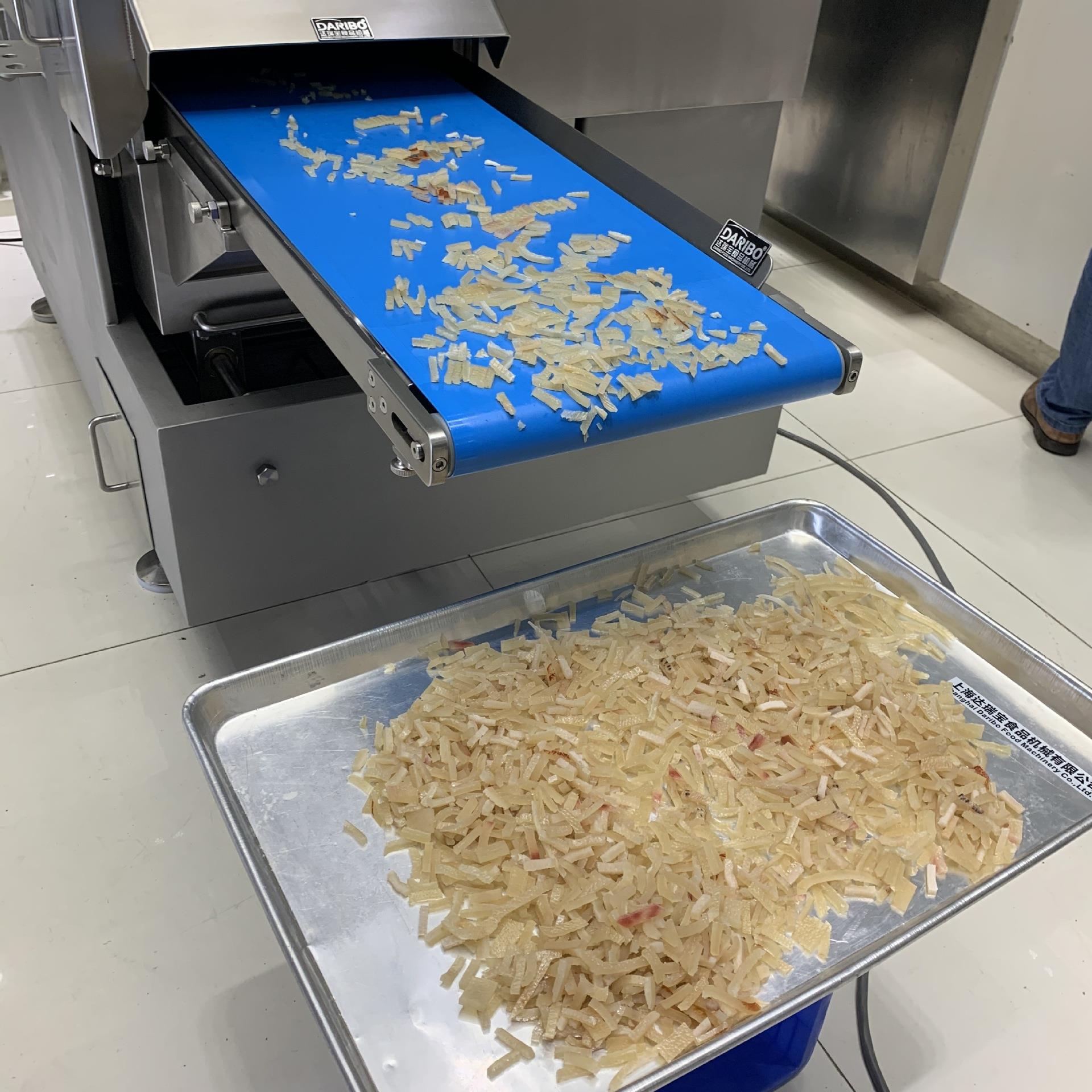 *商用猪皮切条切片机 连续式鸡肉切丁机全自动微冻肉牛肉切粒机