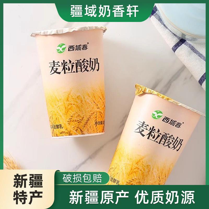 新疆西域春麦粒燕麦仁酸奶180克12杯装整箱早餐代餐