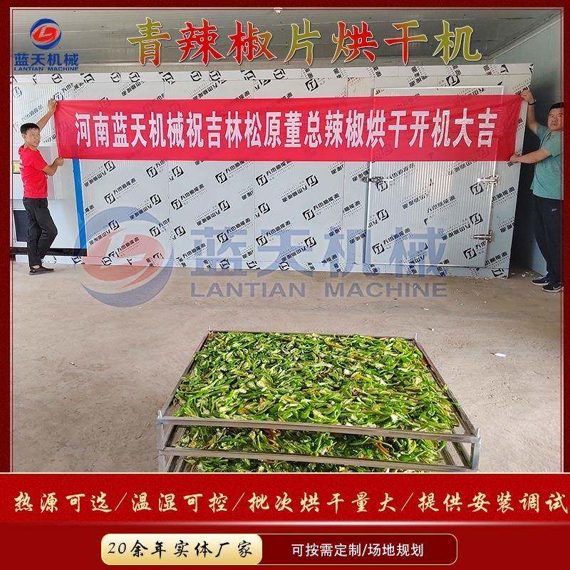 青辣椒烘干机 大型青辣椒片烘干房 空气能青椒片干辣椒段烘干设备