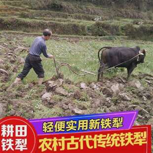 爬犁除草种菜锄头老式牛拉犁下地田地犁铁制铁犁牲畜土种犁田