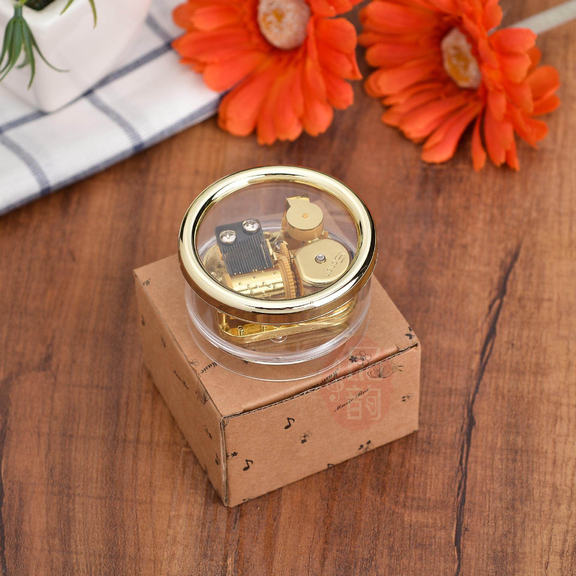 铜金属发条式音乐盒天空之城生日快乐八音盒摆件苏民峰风水音乐盒
