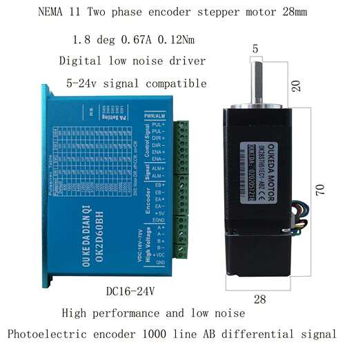 28闭环电机套装驱动器28闭环步进电机二相四线NEMA11MOTOR